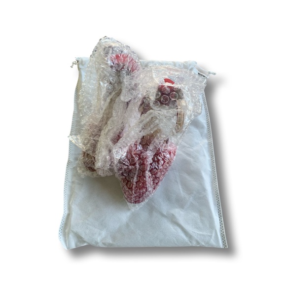 MMJULY Open Toe Ankle Strap Feathered Stiletto Heel - Picture 6 of 12